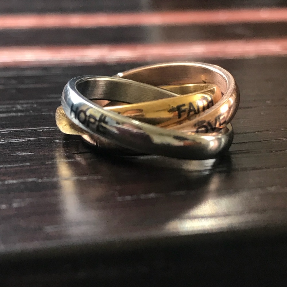 ✨Hope, Faith and Love Tricolor Rings✨ - Picture 7 of 8